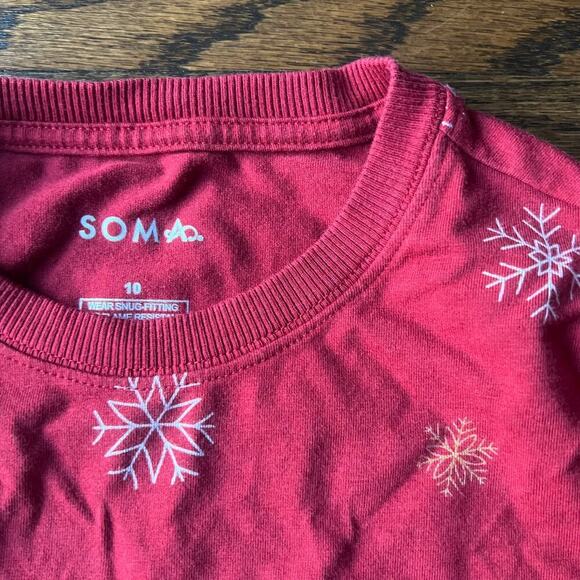 Soma Girl's Christmas Holiday Snowflake Pajama Two Piece Set - 10 - Picture 2 of 3